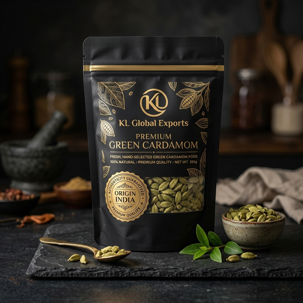 Premium reusable zipper pouch for cardamom