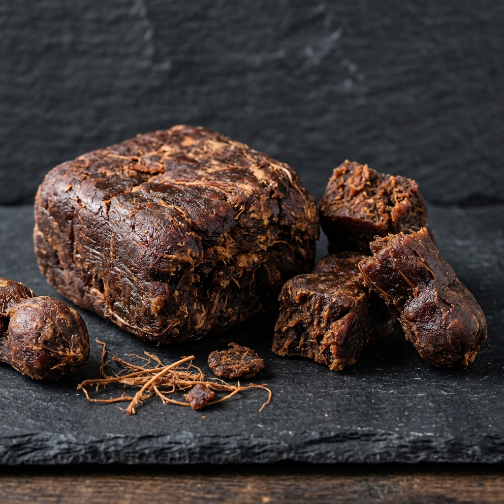 Whole dried deseeded and defibred tamarind pulp blocks